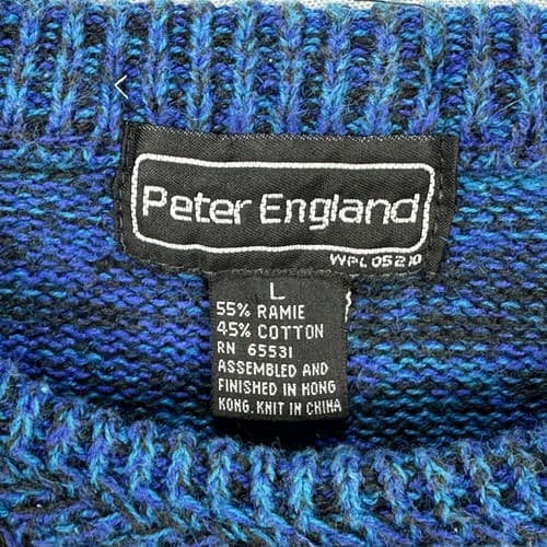 Vintage Peter England Fair Isle Men Large Crew Sweater Multicolor 3D Coogi Style - Thumbnail 7