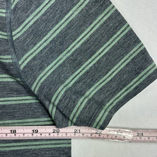 Lululemon Mens Propel Polo Shirt Large Gray Green Striped Cut Back Breathable - Thumbnail 8