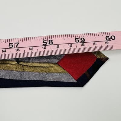 Vintage Georgina von Etzdorf Silk Tie Mens Striped Abstract Made in England 90s - Thumbnail 11