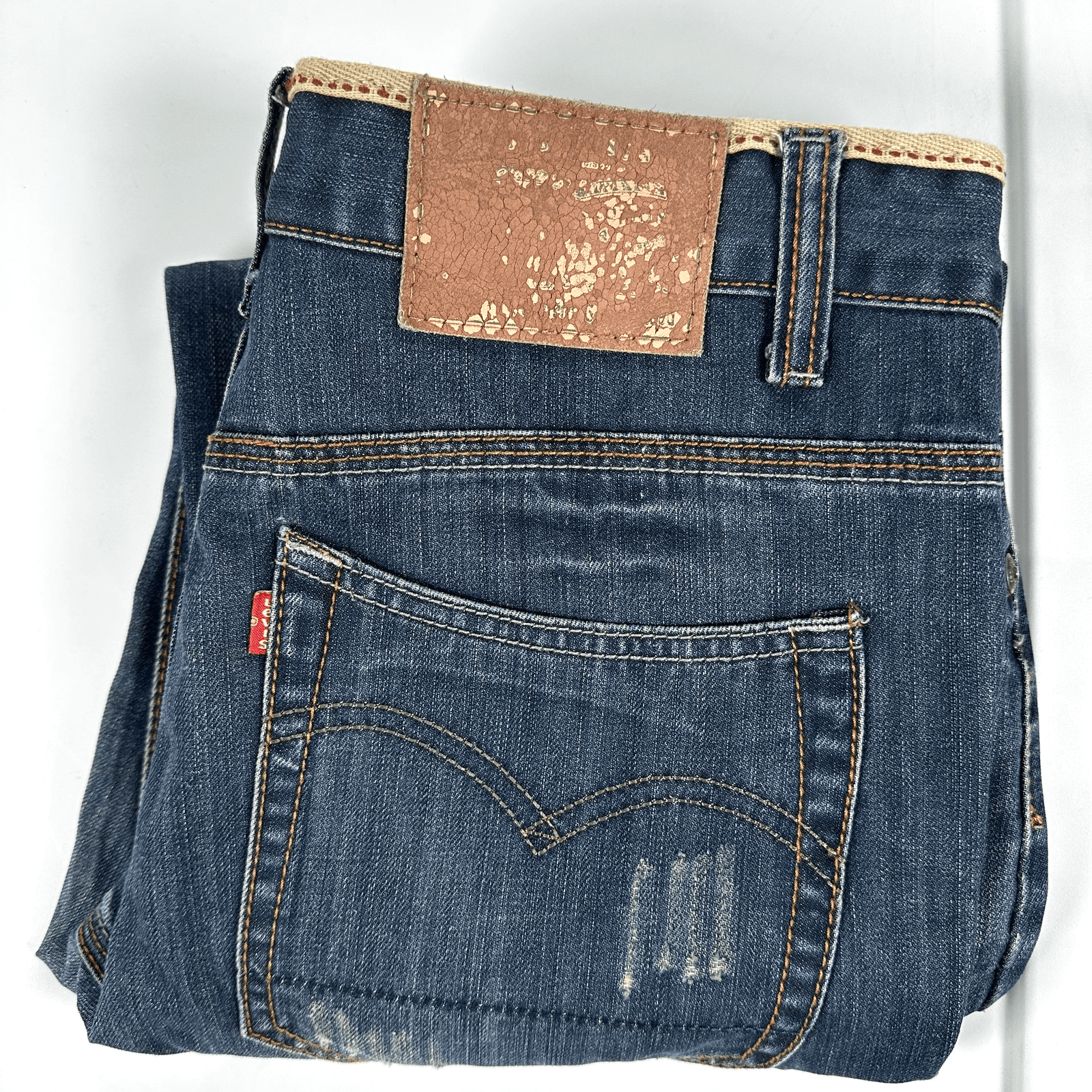 Vintage Levis Jeans Mens 32 x 30 Blue Straight Distressed Denim WPL423 USA 90s - Image 1