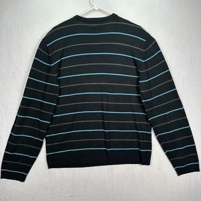 Guess Sweater Youth 2XL Black Striped Crewneck Pullover Knit Long Sleeve Vintage - Thumbnail 6