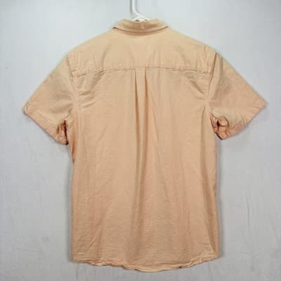 Marine Layer Shirt Mens Marge Medium Large Stretch Selvage Peach Short Sleeve - Thumbnail 3