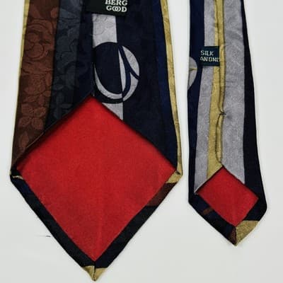 Vintage Georgina von Etzdorf Silk Tie Mens Striped Abstract Made in England 90s - Thumbnail 8