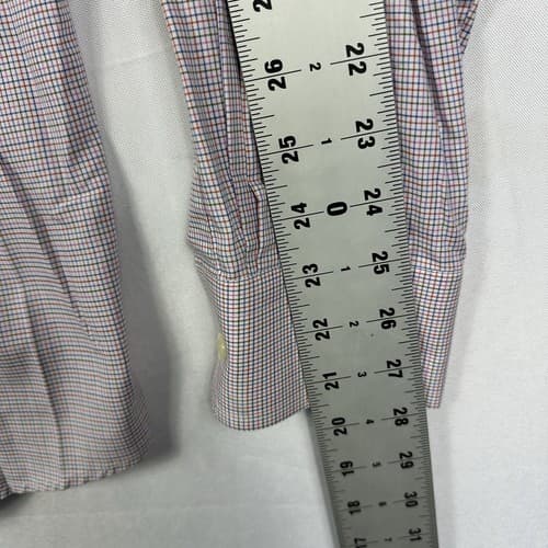 Eton Contemporary Dress Shirt Men XL 17 / 43 Red Blue Hairline Check Long Sleeve - Thumbnail 8