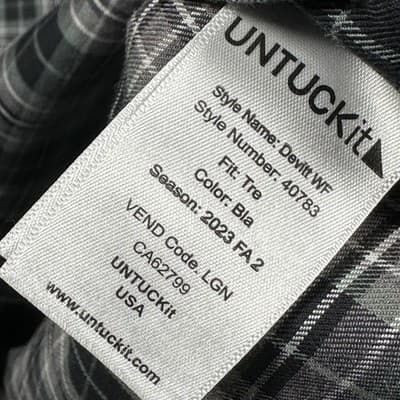 UNTUCKit Shirt Mens 3XL Tall Devitt Black Green Plaid Long Sleeve Button Front - Thumbnail 6