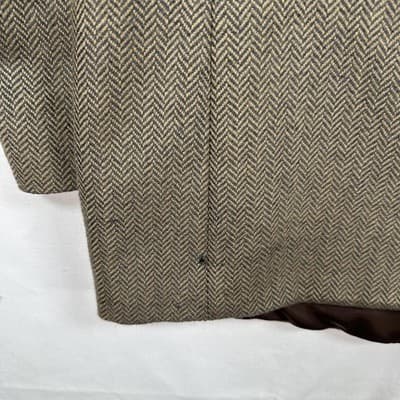 Yves Saint Laurent Sport Coat Mens 46R Brown Wool Cashmere Herringbone Italy - Thumbnail 5