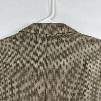 Yves Saint Laurent Sport Coat Mens 46R Brown Wool Cashmere Herringbone Italy - Thumbnail 4