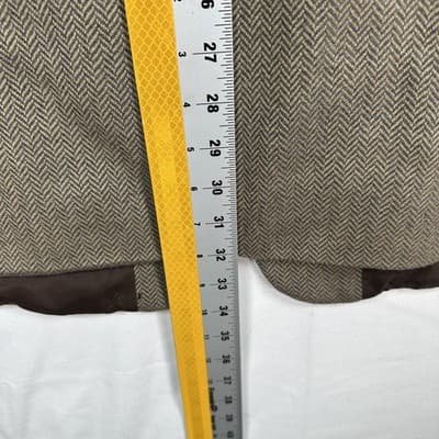 Yves Saint Laurent Sport Coat Mens 46R Brown Wool Cashmere Herringbone Italy - Thumbnail 6
