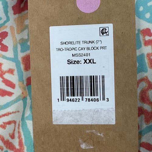 NEW Faherty Shorelite Swim Trunks Sz 2XL Tropic Cay Block Print Multicolor Lined - Thumbnail 4