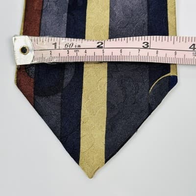 Vintage Georgina von Etzdorf Silk Tie Mens Striped Abstract Made in England 90s - Thumbnail 10