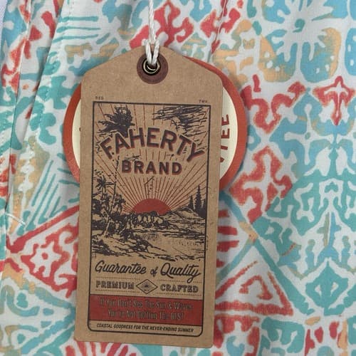 NEW Faherty Shorelite Swim Trunks Sz 2XL Tropic Cay Block Print Multicolor Lined - Thumbnail 3