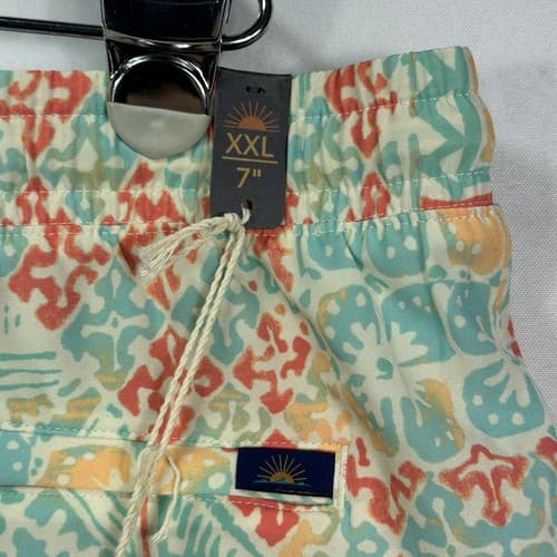 NEW Faherty Shorelite Swim Trunks Sz 2XL Tropic Cay Block Print Multicolor Lined - Thumbnail 6