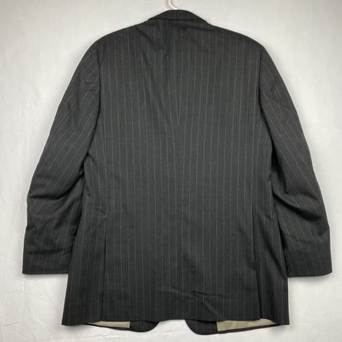 Paul Stuart Edward 43 L Tall Sport Coat Blazer Wool Gray Stripe Suit Jacket - Thumbnail 2