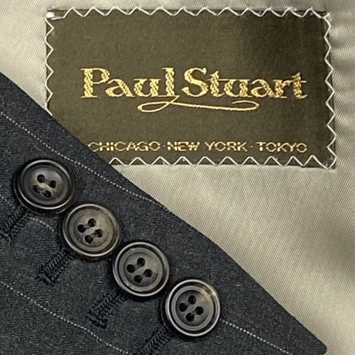 Paul Stuart Edward 43 L Tall Sport Coat Blazer Wool Gray Stripe Suit Jacket - Thumbnail 14