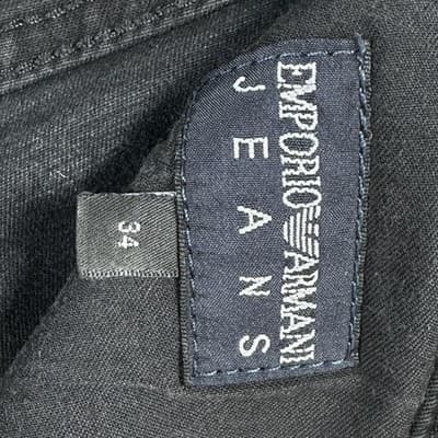 Emporio Armani Jeans Womens 34 X 25 Black Slim Straight Dark Wash Denim Logo - Thumbnail 6