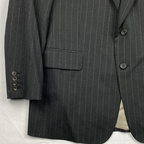 Paul Stuart Edward 43 L Tall Sport Coat Blazer Wool Gray Stripe Suit Jacket - Thumbnail 5