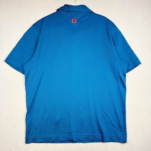 Footjoy Tour Issue Golf Polo Shirt Men XL Blue Striped Short Sleeve Emirates FJ - Thumbnail 4