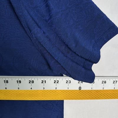 Tori Richard Polo Shirt Mens XL Pineapple Jacquard Performance Golf Navy Sheer - Thumbnail 8