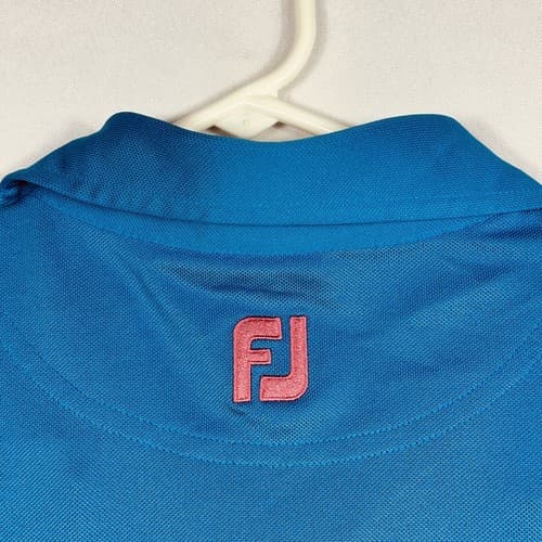 Footjoy Tour Issue Golf Polo Shirt Men XL Blue Striped Short Sleeve Emirates FJ - Thumbnail 11