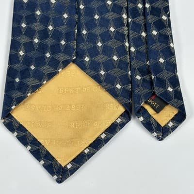 Robert Talbott 100% Silk Tie Mens Blue Geometric Woven Necktie Best Of Class - Thumbnail 5