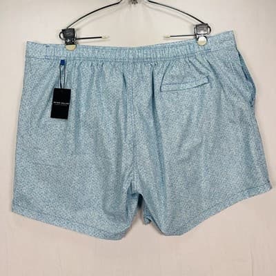 NEW Peter Millar Shorts 2XL Swim Trunks Crown Crafted Blue Geometric Miura Wave - Thumbnail 2