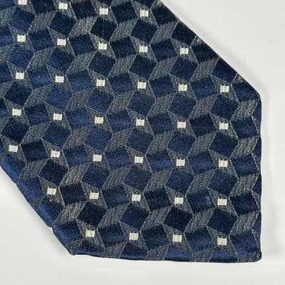 Robert Talbott 100% Silk Tie Mens Blue Geometric Woven Necktie Best Of Class - Thumbnail 3