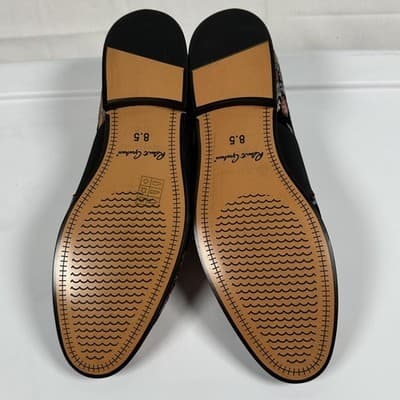 Robert Graham Artic Mens Black Floral Metallic Embroidery Loafers RG5657S Sz 8.5 - Thumbnail 10