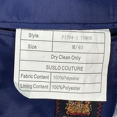 Suslo Couture Blazer Jacket Men Medium 40 Slim Fit Blue Pink Abstract City Print - Thumbnail 11