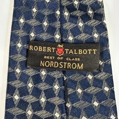 Robert Talbott 100% Silk Tie Mens Blue Geometric Woven Necktie Best Of Class - Thumbnail 4