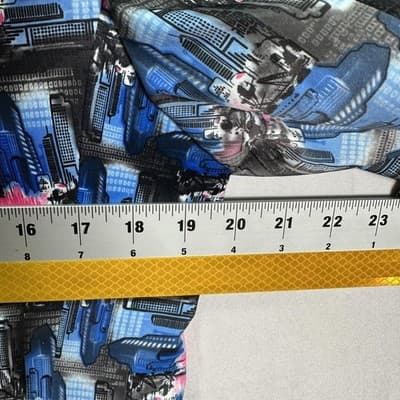 Suslo Couture Blazer Jacket Men Medium 40 Slim Fit Blue Pink Abstract City Print - Thumbnail 8