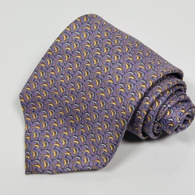 Brooks Brothers Tie Mens 100% Silk Dolphins Print Italy Novelty Necktie Made USA - Thumbnail 2