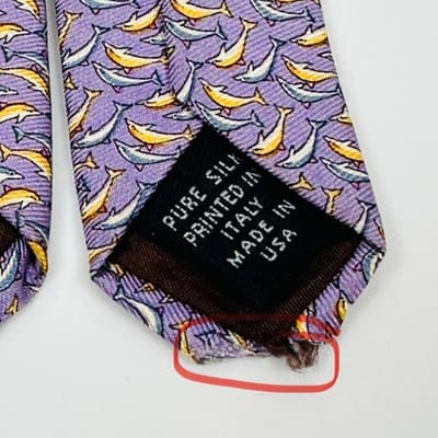 Brooks Brothers Tie Mens 100% Silk Dolphins Print Italy Novelty Necktie Made USA - Thumbnail 7