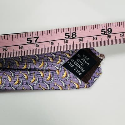Brooks Brothers Tie Mens 100% Silk Dolphins Print Italy Novelty Necktie Made USA - Thumbnail 9