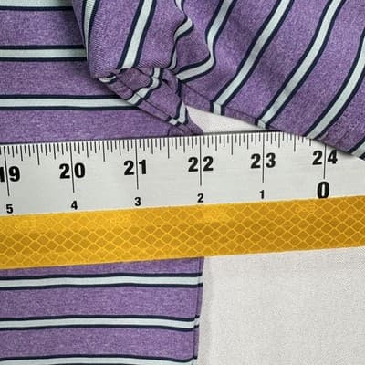Footjoy Golf Polo Shirt Mens Medium Purple Striped Philadelphia Cricket Club FJ - Thumbnail 10