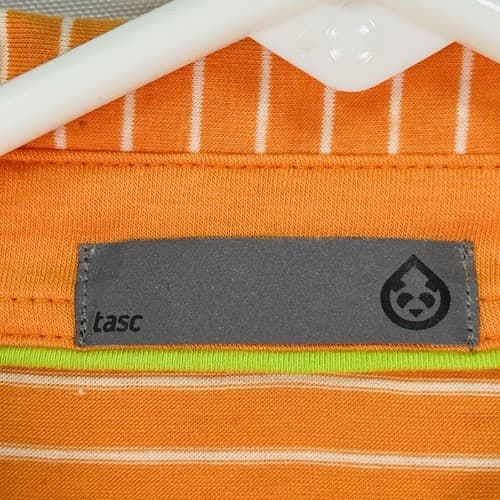 TASC Performance Polo Mens Large MicroAir Orange Stripe Short Sleeve NWOT - Thumbnail 5