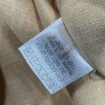 Zanetti Linen Shirt Mens Large Gold Camp Short Sleeve Floral Jacquard Italy - Thumbnail 8