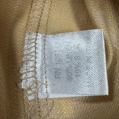 Zanetti Linen Shirt Mens Large Gold Camp Short Sleeve Floral Jacquard Italy - Thumbnail 9