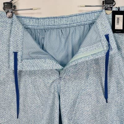 NEW Peter Millar Shorts 2XL Swim Trunks Crown Crafted Blue Geometric Miura Wave - Thumbnail 5
