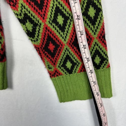 Rick & Morty Ugly Christmas Sweater Mens XL Red Green Argyle Crewneck Adult Swim - Thumbnail 9