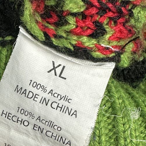 Rick & Morty Ugly Christmas Sweater Mens XL Red Green Argyle Crewneck Adult Swim - Thumbnail 7