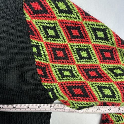 Rick & Morty Ugly Christmas Sweater Mens XL Red Green Argyle Crewneck Adult Swim - Thumbnail 8