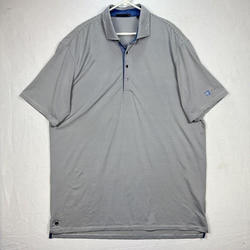 Greyson Golf Polo Shirt Mens 2XL Gray Striped Lightweight Performance - Thumbnail 2
