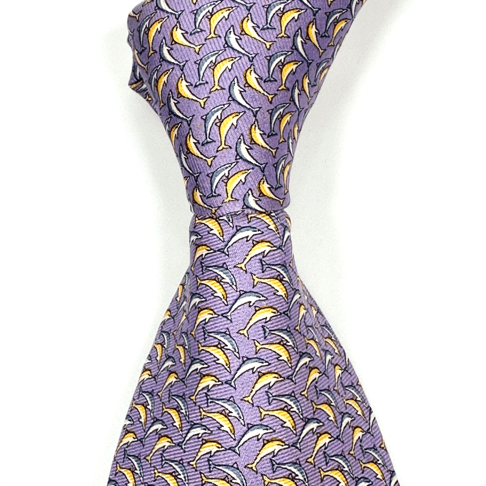 Brooks Brothers Tie Mens 100% Silk Dolphins Print Italy Novelty Necktie Made USA - Image 1