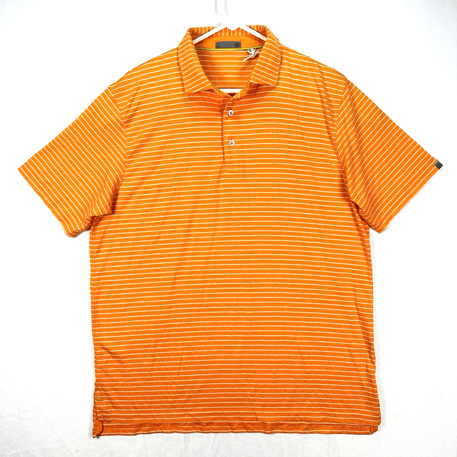TASC Performance Polo Mens Large MicroAir Orange Stripe Short Sleeve NWOT - Thumbnail 2