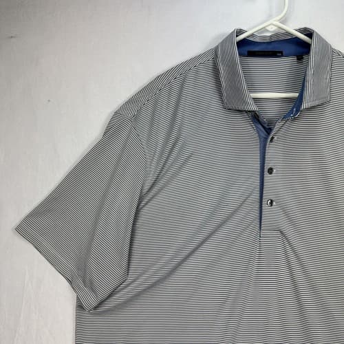 Greyson Golf Polo Shirt Mens 2XL Gray Striped Lightweight Performance - Thumbnail 7