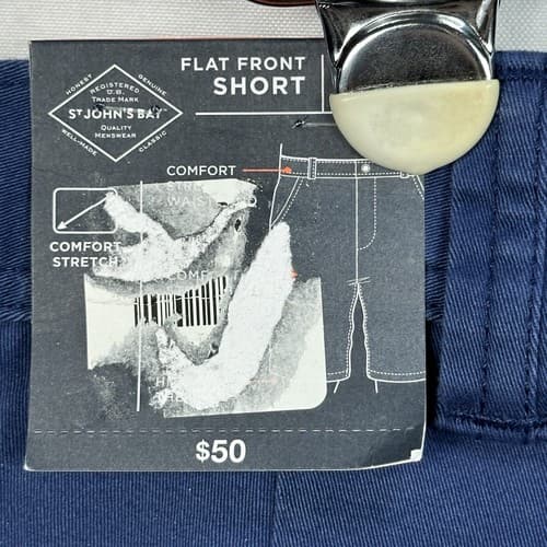 NEW St. Johns Bay Comfort Stretch Chino Shorts Mens 50 Big Blue 10” Inseam $50 - Thumbnail 11