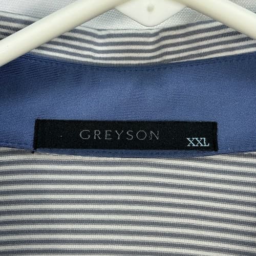 Greyson Golf Polo Shirt Mens 2XL Gray Striped Lightweight Performance - Thumbnail 9