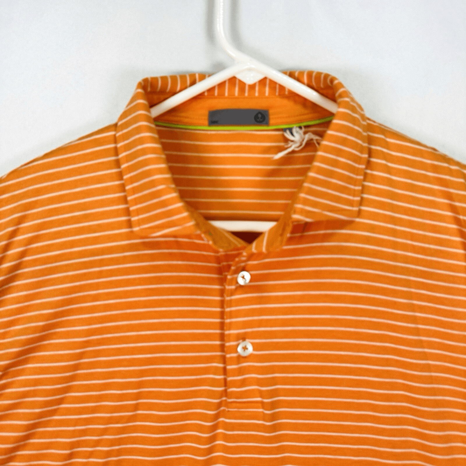 TASC Performance Polo Mens Large MicroAir Orange Stripe Short Sleeve NWOT - Image 1