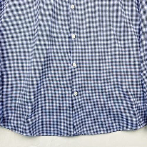 Mizzen + Main Mens 2XL Shirt Spinnaker Trim Fit Blue Gingham Check Long Sleeve - Thumbnail 4