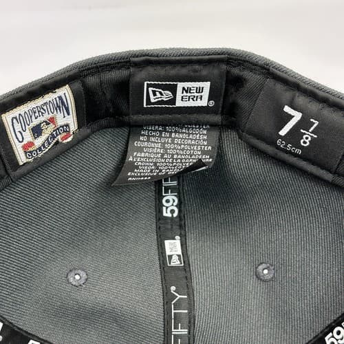 New York Yankees New Era 1999 WS Patch 59FIFTY Gray Hat Size 7 7/8 Turquoise Red - Thumbnail 8